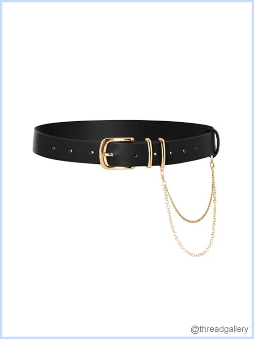 Scarlet Darkness Faux Leather Renaissance Waist Belt Detachable Gold Chain
